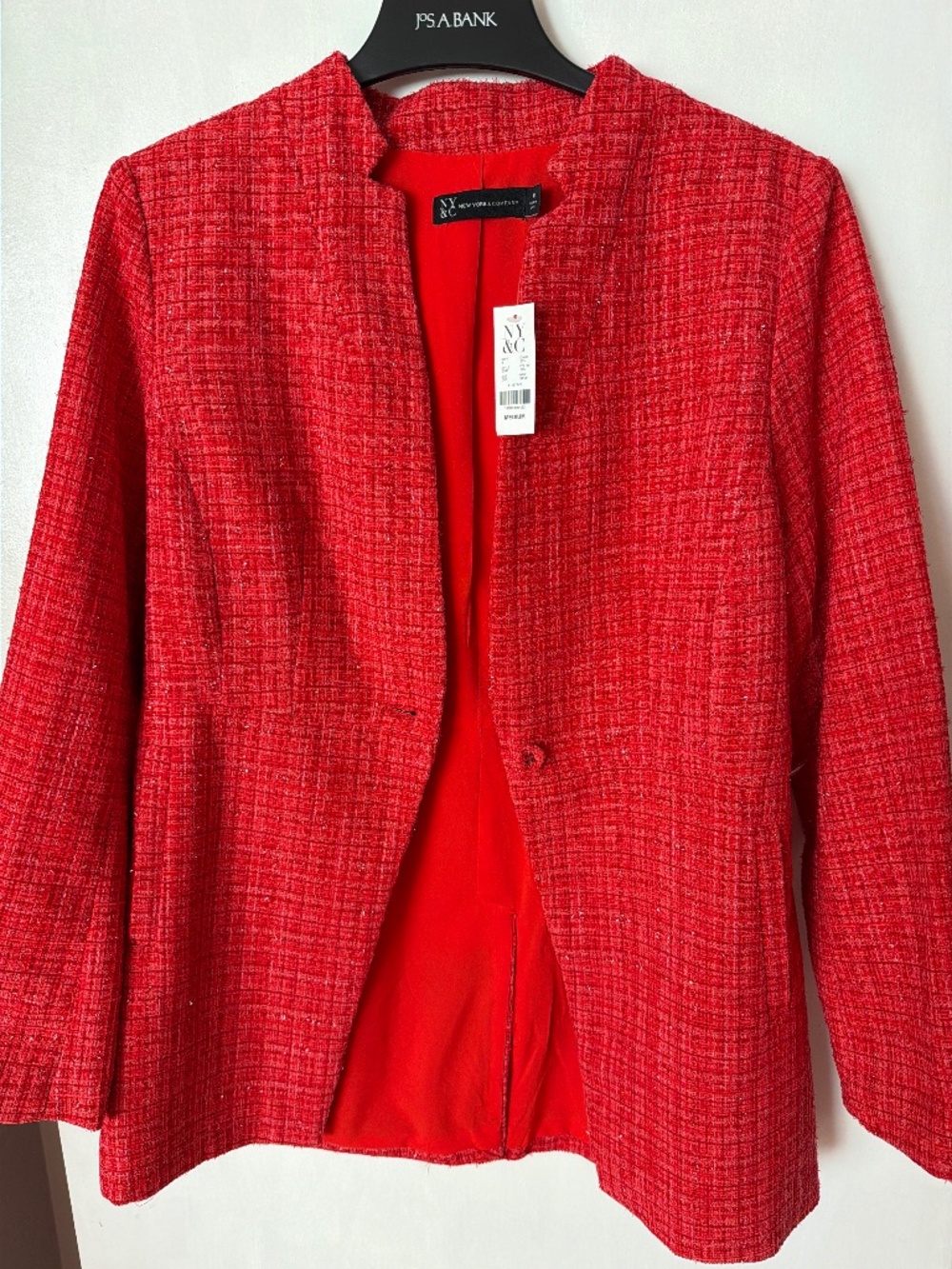 Brand New NY & Co. Red Tweed Blazer – Size Medium ❤️